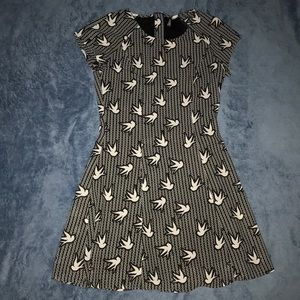 Black and white bird dress